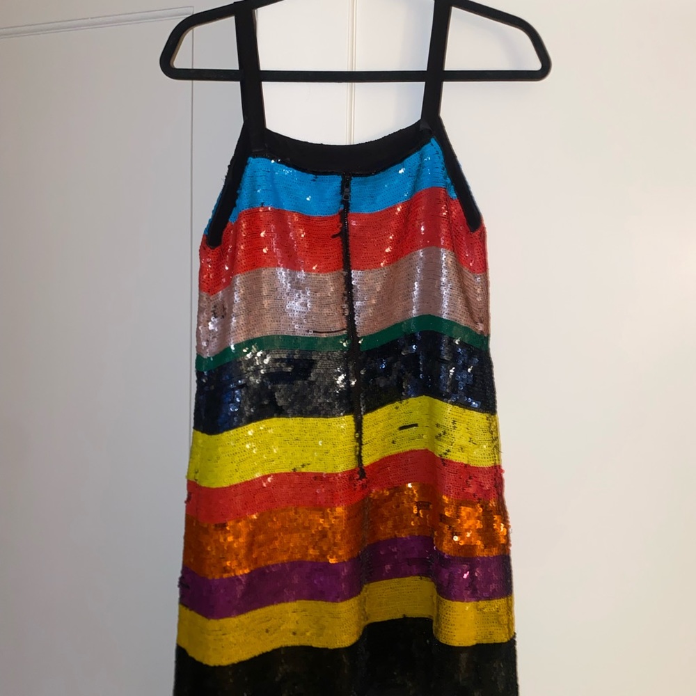 Alice + Olivia sequin striped shift dress - Picture 4 of 5